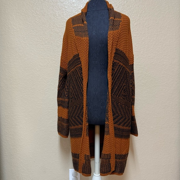 Lucky Brand Rustic Knit Cardigan Size S Open Front Aztec - Picture 1 of 5